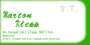 marton klepp business card